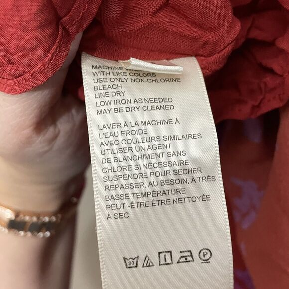 Free People Aries Red Romance Combo Floral Plunge Back Dress NWT Size S FLAW - Picture 10 of 11